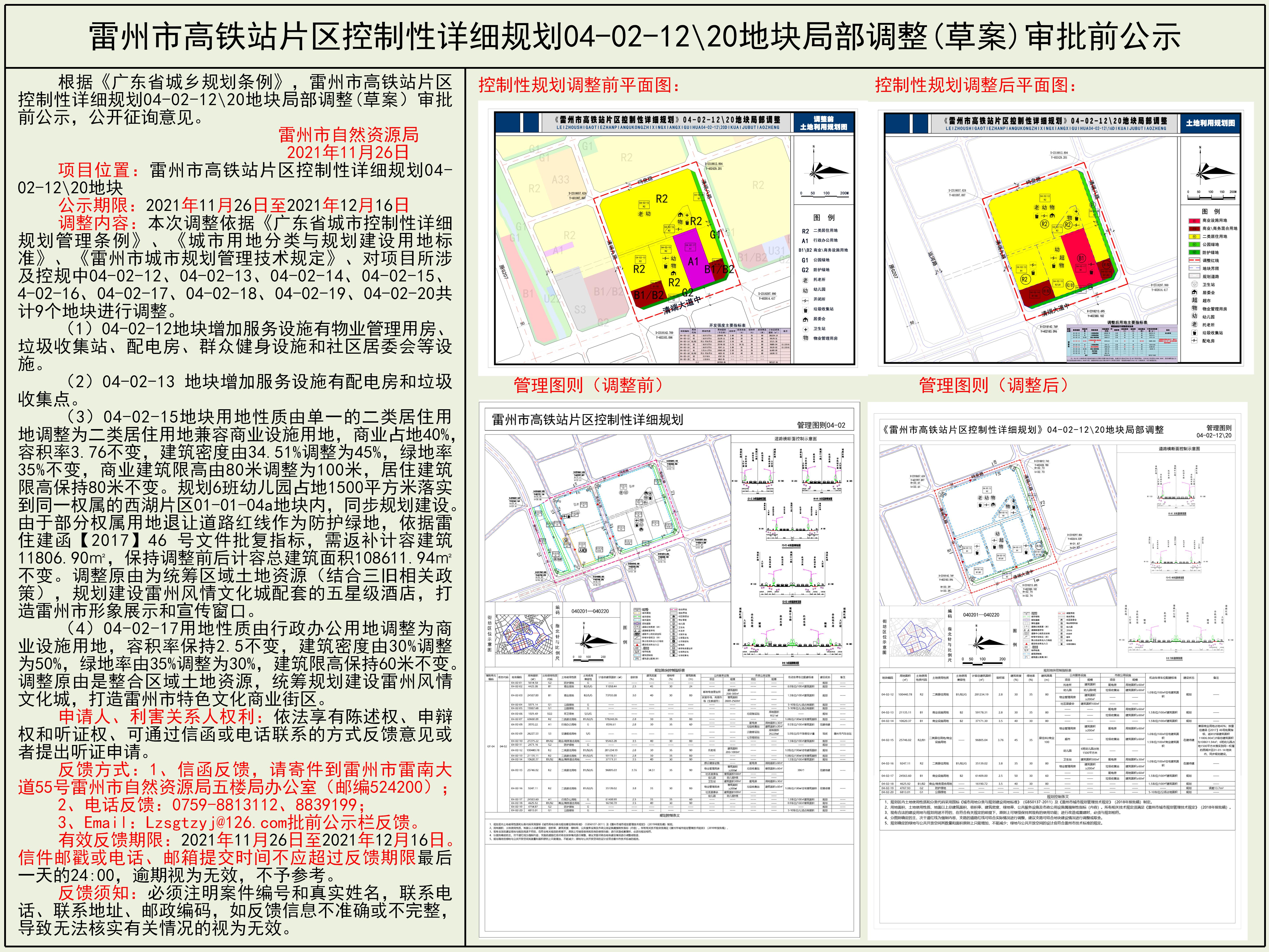雷州市高鐵站片區(qū)控制性詳細(xì)規(guī)劃04-02-1220地塊局部調(diào)整(草案)審批前公示.jpg